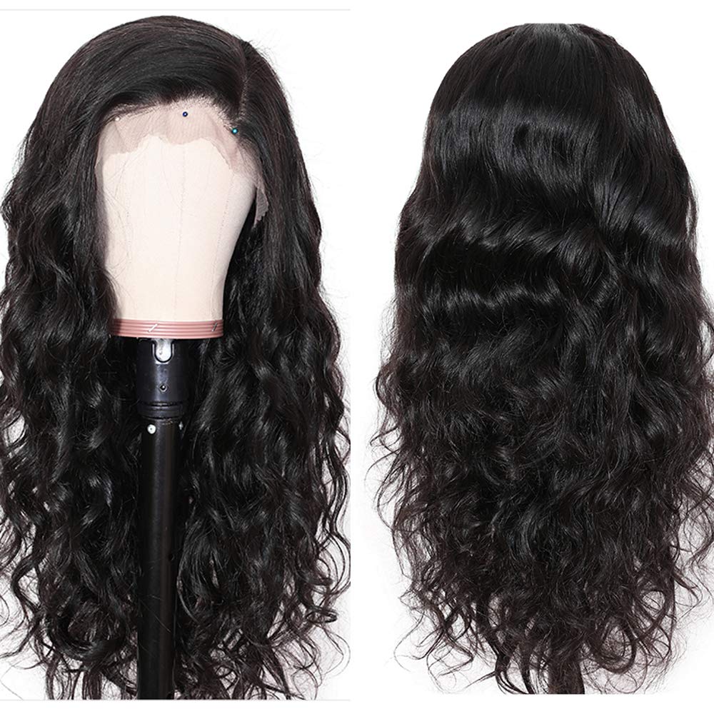 Body wave Lace Front Human Hair Wigs Brazilian Virgin Human Hair 13X4 Lace Frontal Wig 150% Density Pre Plucked With Baby Hair Natural Black For Black Women 26 Inch