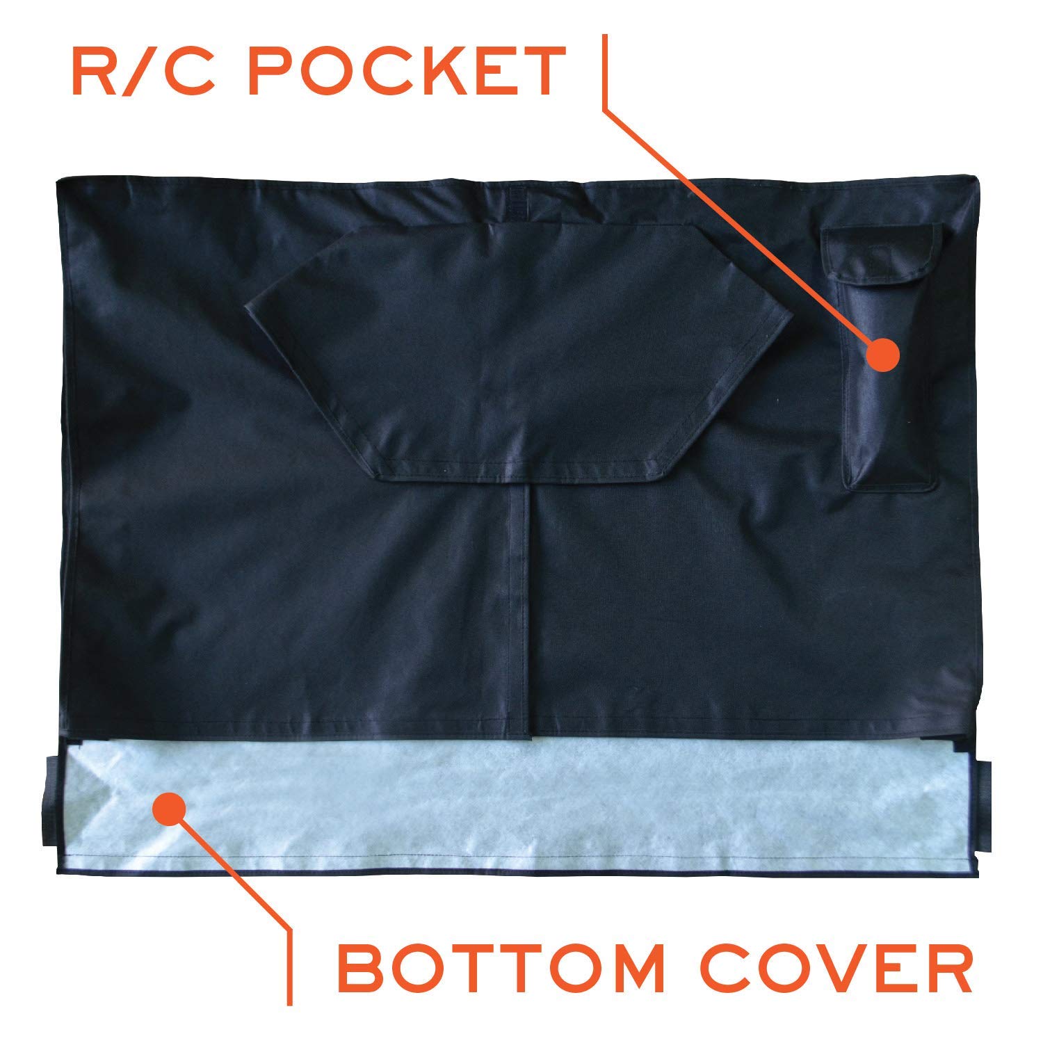 Funda de TV para exteriores de 40, 42, 43 pulgadas, con solapa frontal, resistente a la intemperie, protección impermeable, interior suave, con cubierta inferior, color negro