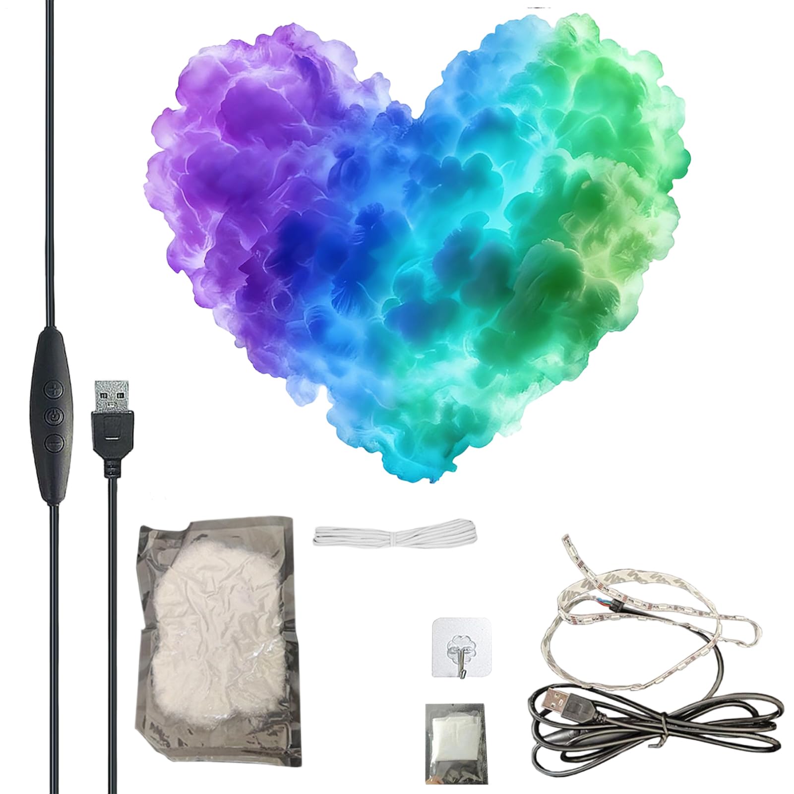 Luz Nube iluminación 3D RGB lámpara LED de pared decorativa para dormitorio y hogar 8