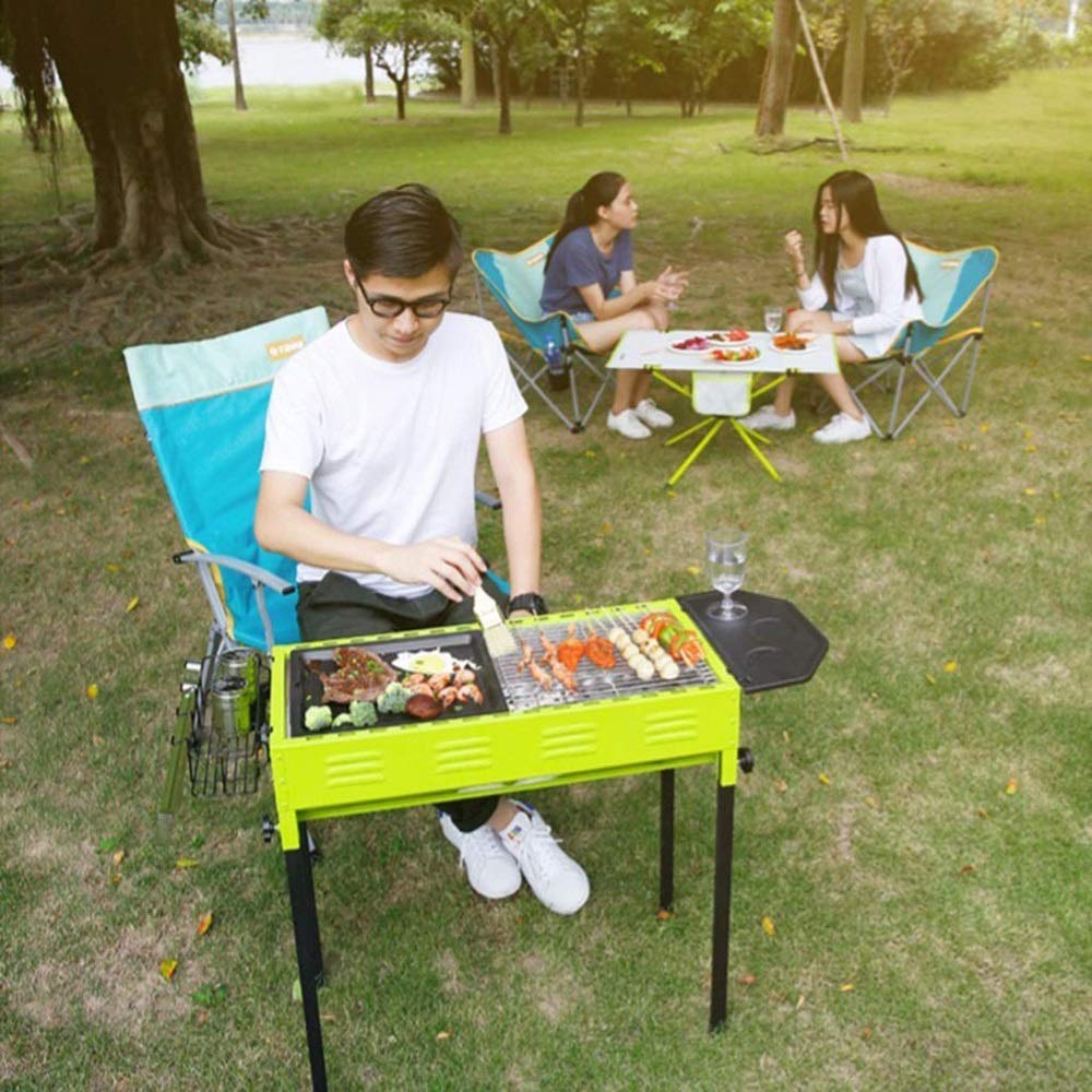 grill bbq, Zdejmowany pełny zestaw narzędzi do wygodnych szaszłyków, ocynkowany grill odporny na utlenianie