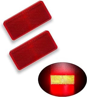E-Mark CCC 2pcs Rectangle Reflector Self Adhesive Stick on Trailer Driveway Mailbox