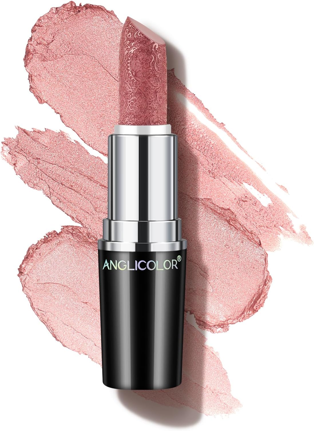 Metallic Nude Pink Lipstick For Women,Hydrating Creamy Formula
