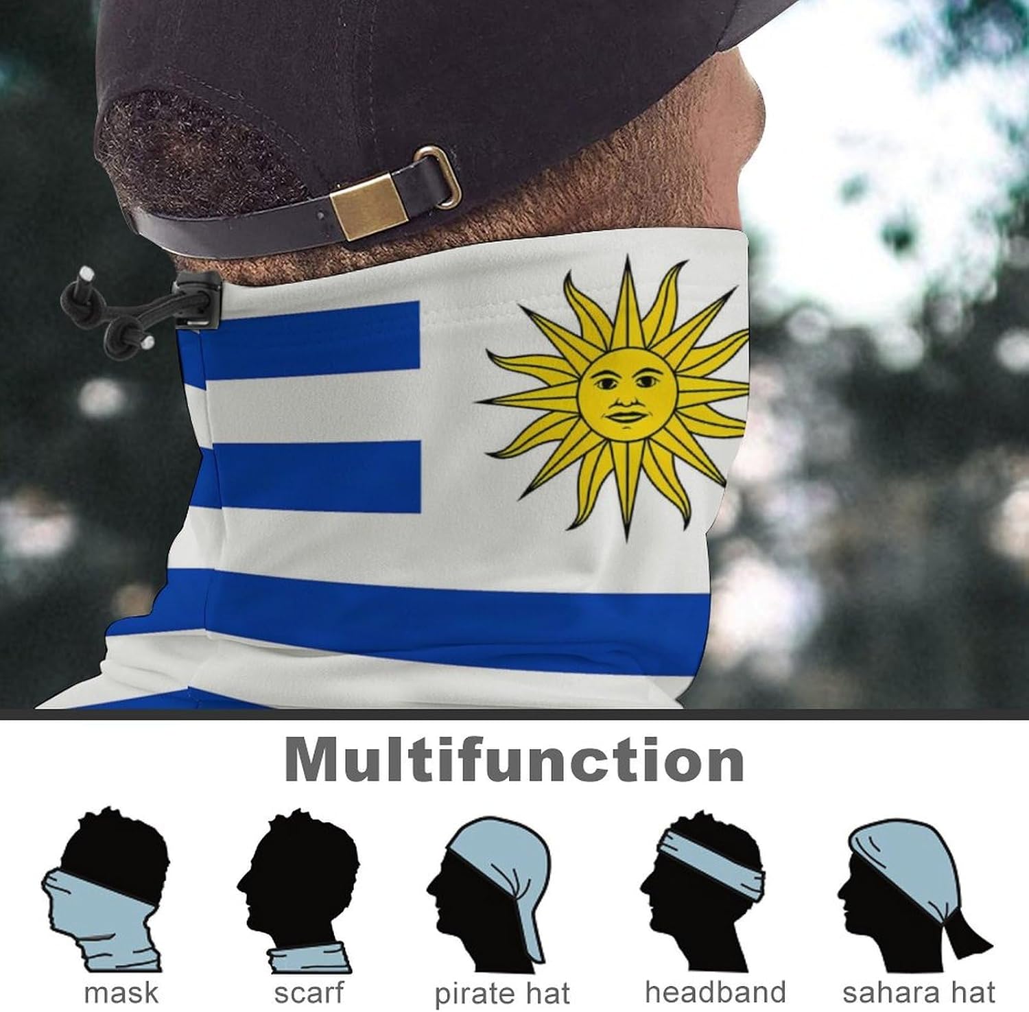 Neck Gaiter for Men Women Winter Neck Warmer with Adjustable Drawstring Patriotic Headwear Face Mask Cover Scarf