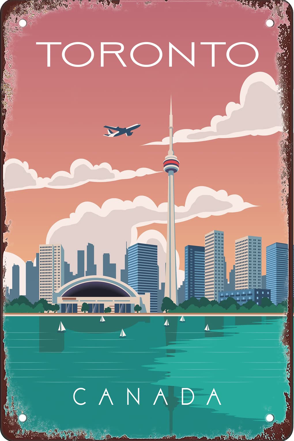 Ekmcl T116 Vintage Tin Signs Toronto Canada Travel Tin Signs Wall Decor For Cafe Bar Pub Home 20 * 30Cm