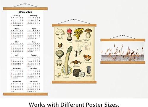 Miniatura 6 de Colgador magnético para póster con marco para 12x16 12x18 12x12 pósters de películas y música, pared artística, 2 paquetes de marcos de madera para