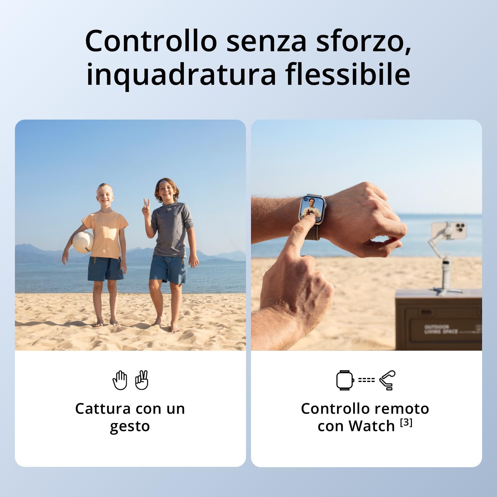DJI Osmo Mobile 7 Stabilizzatore per iPhone, Android, Treppiede integrato, Ultra-leggero, Stabilizzatore 3 assi per smartphone, ActiveTrack 7.0, ShotGuides, Editing a un tocco, 10 ore di autonomia