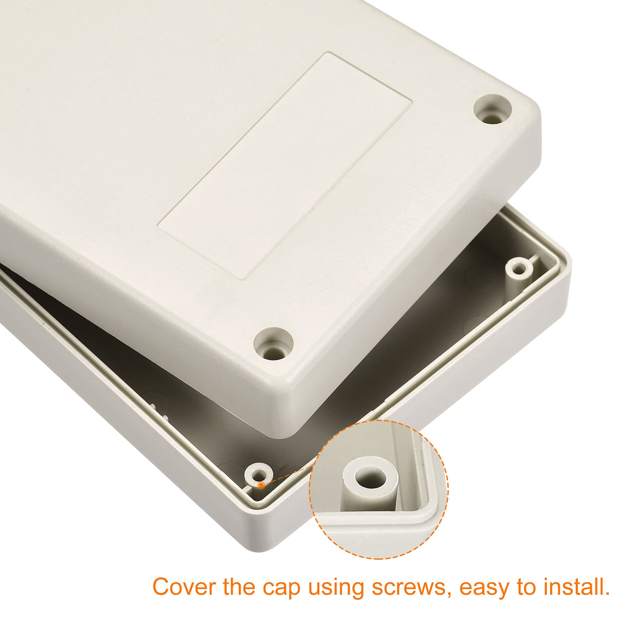 sourcing map Caja de Conexiones Impermeable ABS, 2x Cajas Estanca Antipolvo, Caja Instrumentos Eléctrica con Tapa para Proyectos Eléctricos, Gris, 125x80x32mm