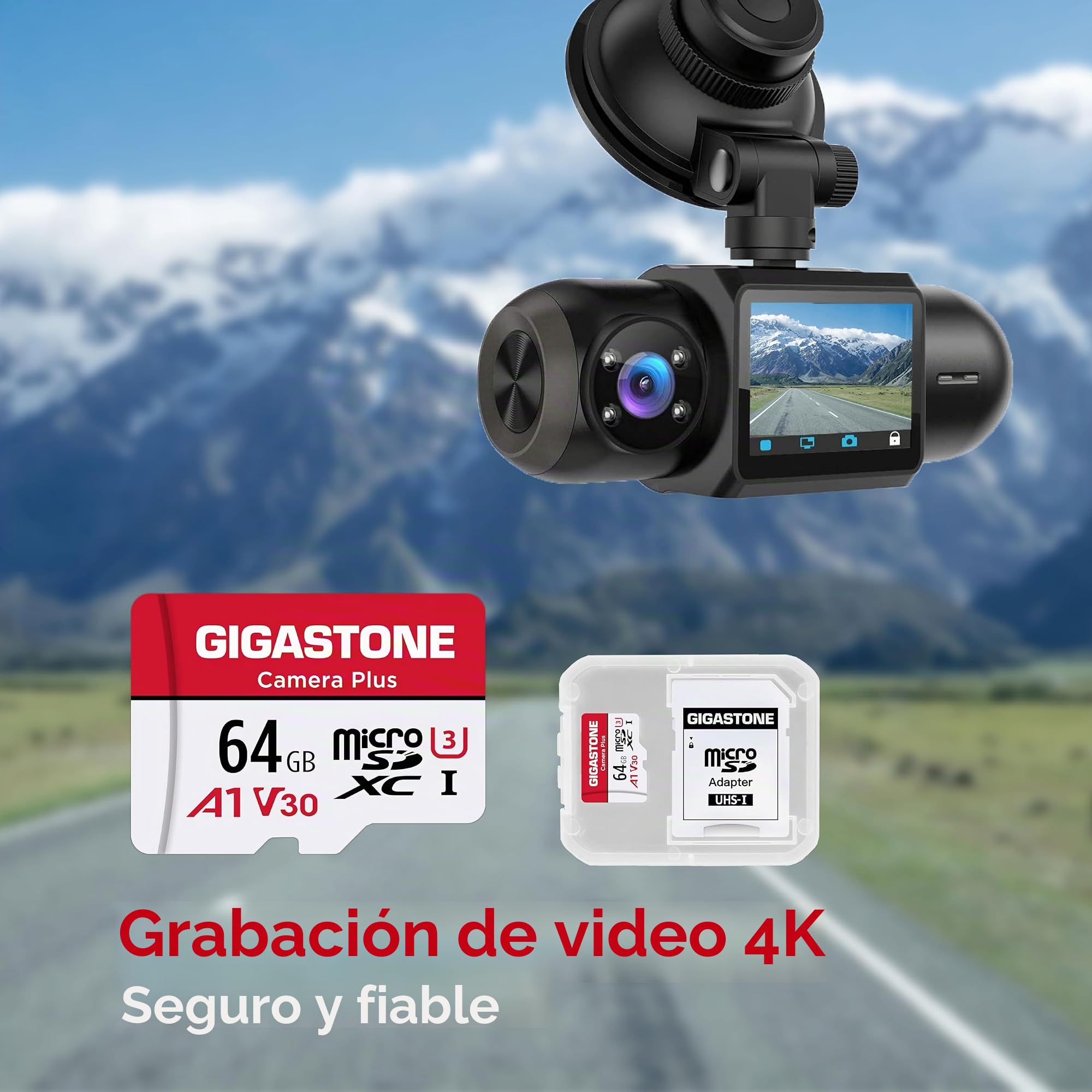 Gigastone - Tarjeta de Memoria de 64 GB, Juego de 5 Tarjetas, cámara Plus Serie, Velocidad de hasta 95 MB/s. Ideal para cámara de vídeo Full HD Gopro Drone, U1 C10 Tarjeta Micro SDXC con Mini Carcasa