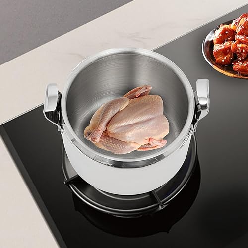 Miniatura 2 de Mini olla a presión de 3 cuartos para 1-2 personas, recipientes a presión de acero inoxidable 304 de grado alimenticio de 50 Kpa con bloqueo de