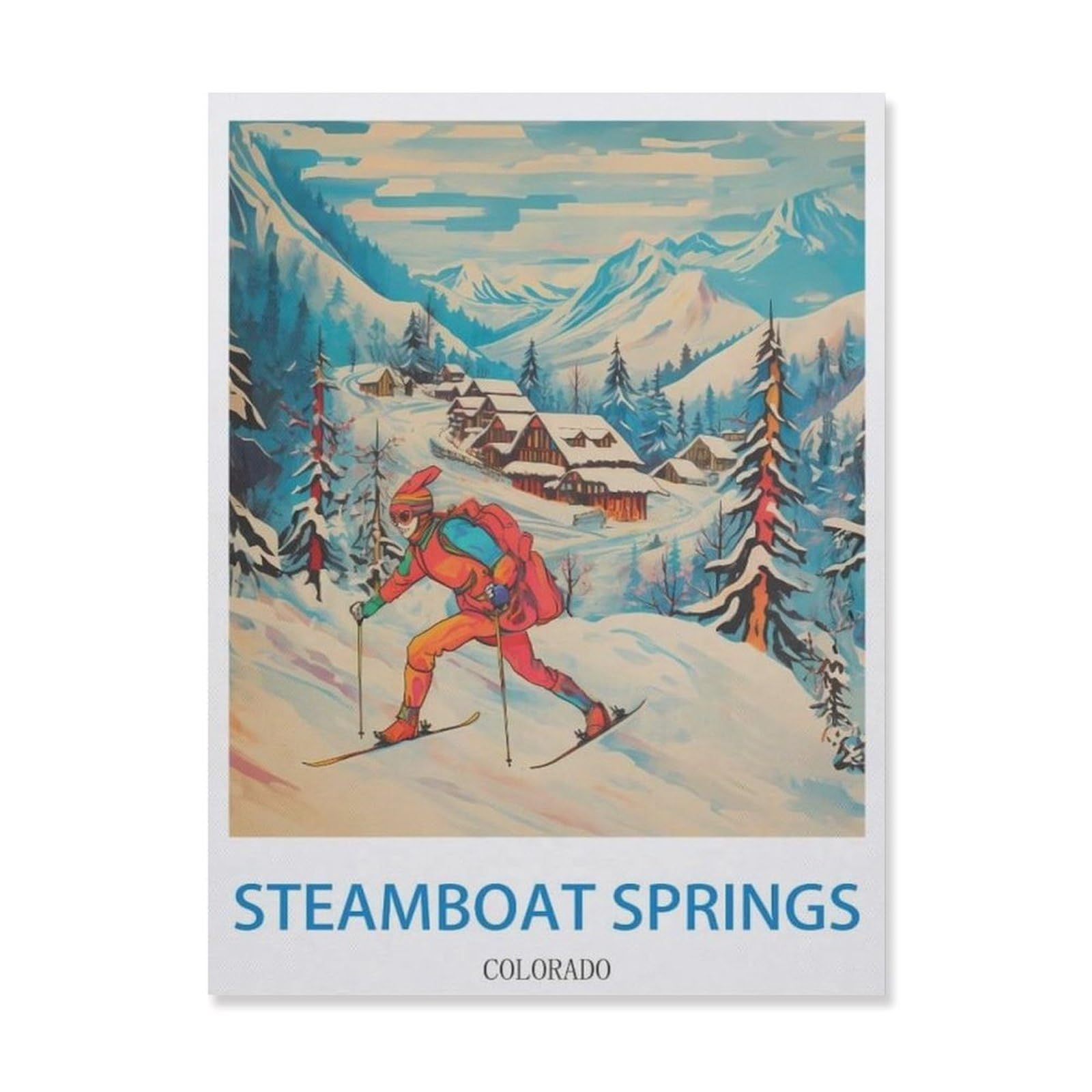 Vintage Metal Tin Sign，Steamboat Springs Colorado，Retro Wall Decor Art Tin Sign for Home Coffee Bar Restaurant Pub(15x30cm）6x12 inch-EH19