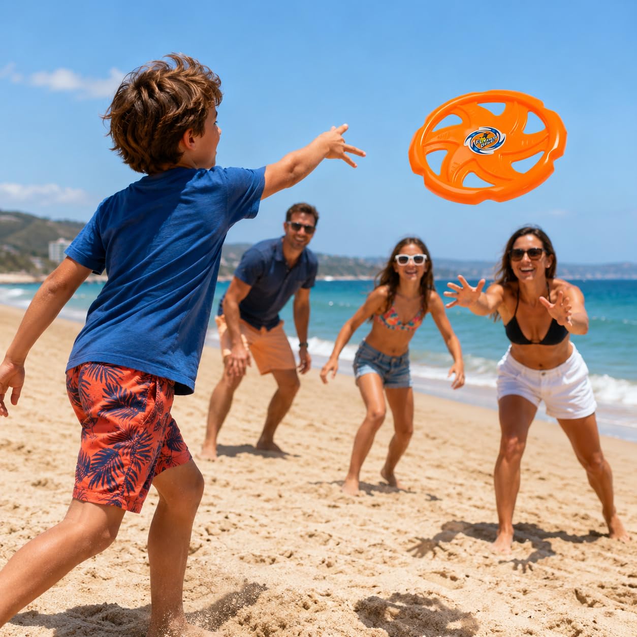 Disco Volante Giocattolo per Cani Bambini 23 cm Gioco Spiaggia Parco Giardino