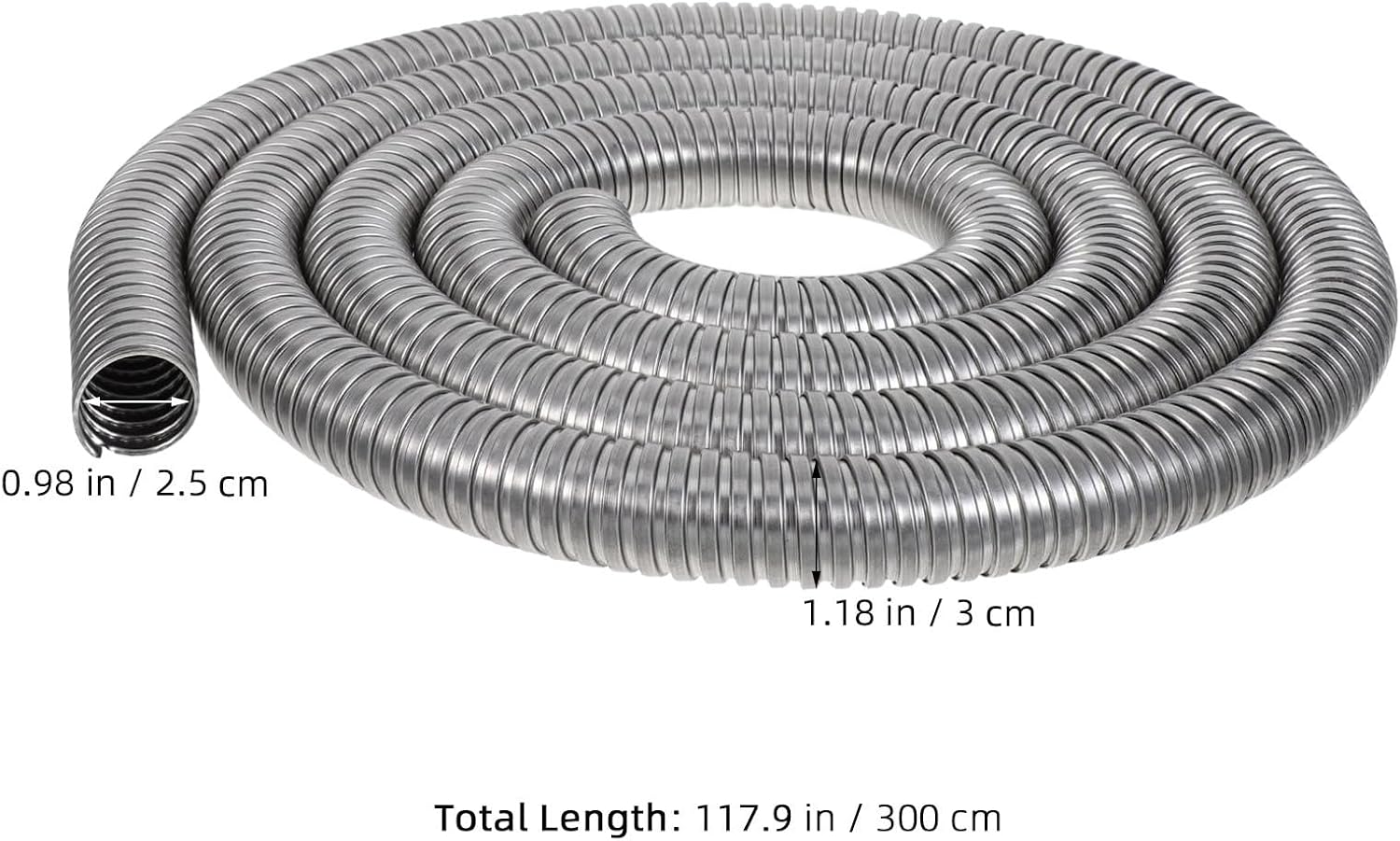 NUOBESTY Stainless Steel Cable Protector Flexible Wire Sleeve 1 Inch X 9.8ft for Electrical Cables High Flexibility and Smooth Inner Wall for Workshop Equipment Wiring