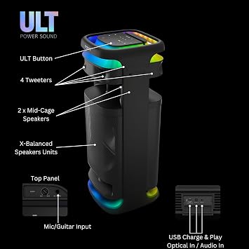 Sony ULT Tower 10 Party Speaker (Black) Bundle