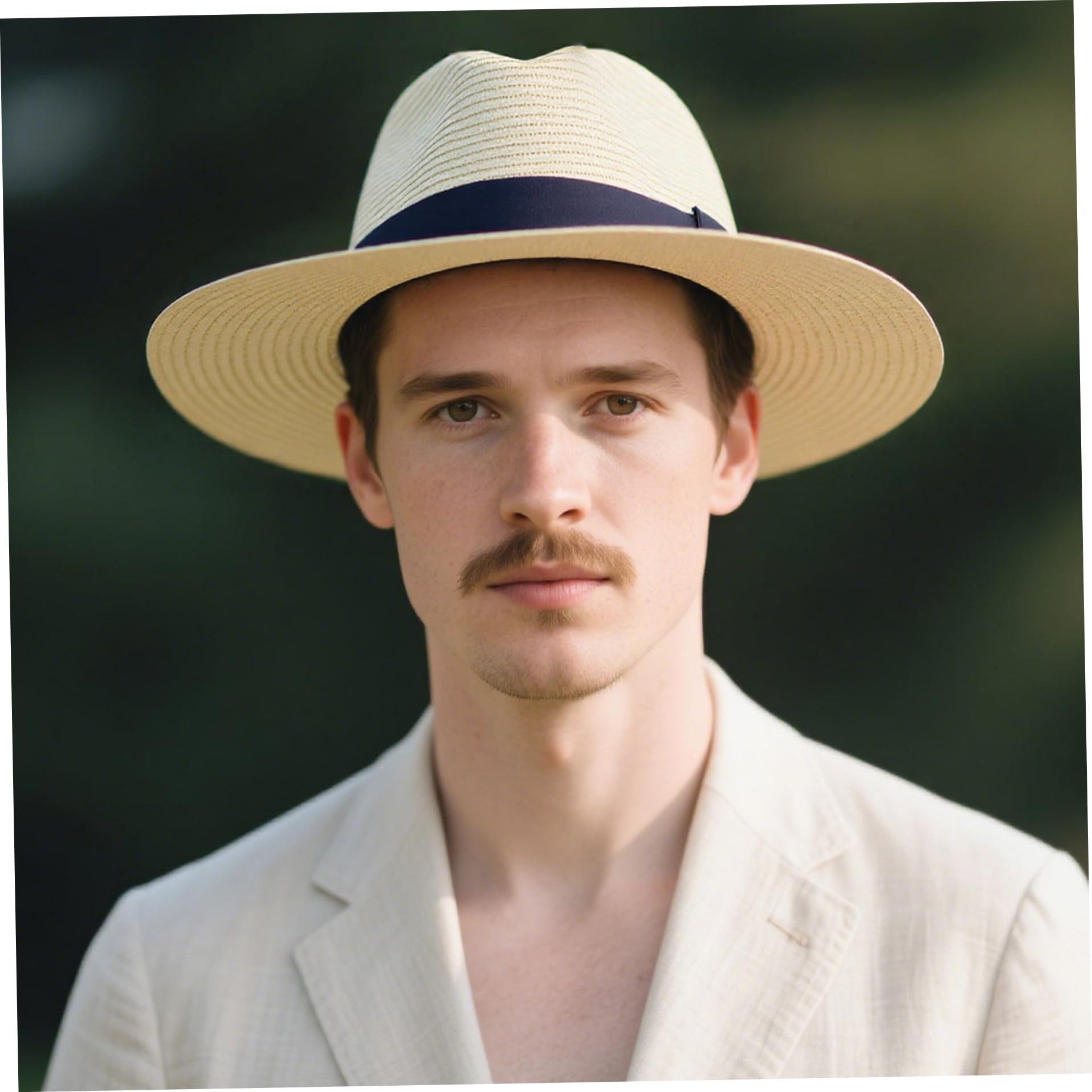 Sombrero Panamá de Paja de ala Ancha Talla única Enrollable - Sombrero de Sol de Playa Fedora para Mujeres y Hombres