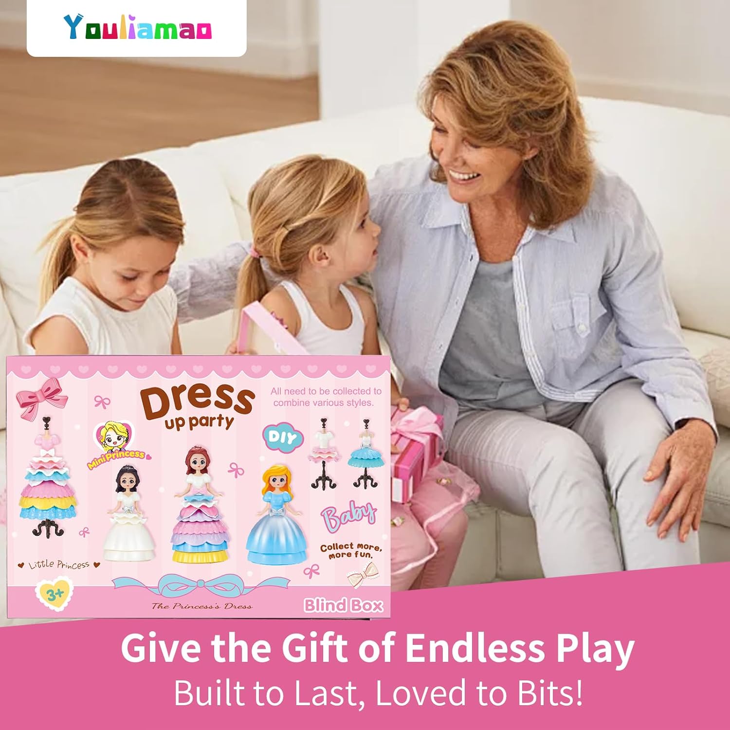 Princess Toys for Girls— Mini Princess Figurines 32 Pieces Accessories, Interactive Toy Figures, Girls Imaginative Pretend Play Small Dolls Toy for Kids 3 Years Old and Up