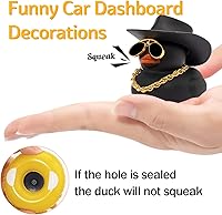 Vista 5 de wonuu Decoración de tablero de instrumentos de pato, accesorios de adorno de automóvil con sombrero de vaquero, anillo de natación, collar, lentes