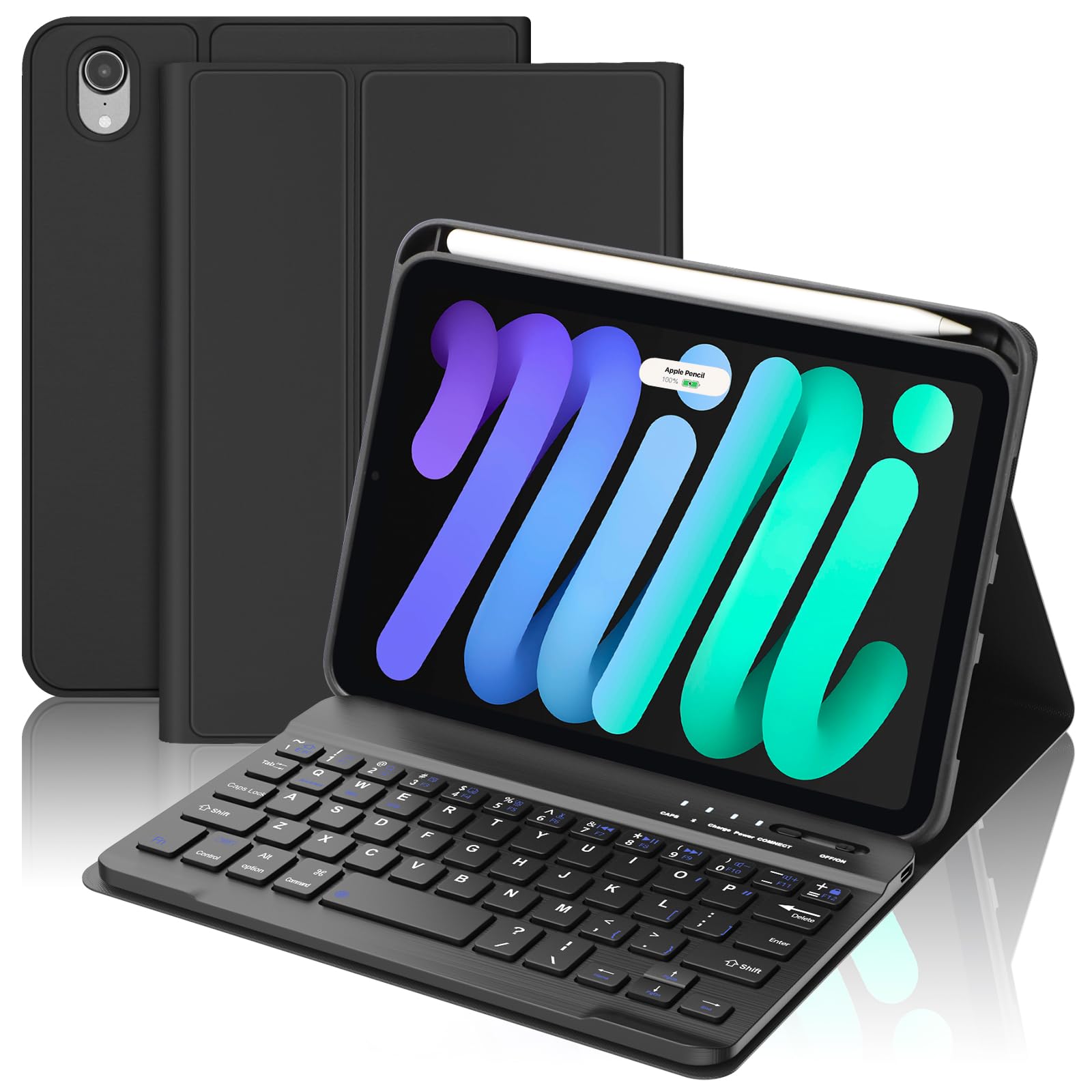 SENGBIRCH Keyboard Case for iPad mini 7th/6th Gen 2024/2021 8.3-inch - Bluetooth Detachable Keyboard with Rechargeable Pen Slot, Cute Cover with