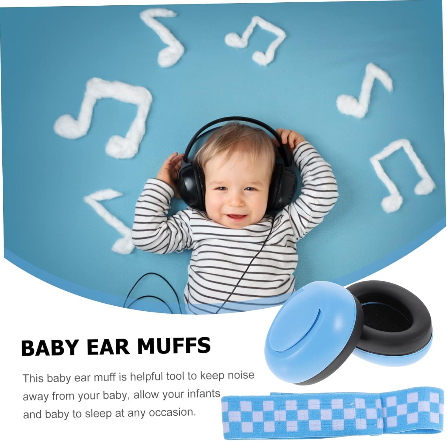 ERINGOGO 1 Set Noise Cancelling Earmuffs for Boy Girl Elastic Headband Ear Protection for Newborns and Soft and Sponge Material Comfortable Hearing Safety