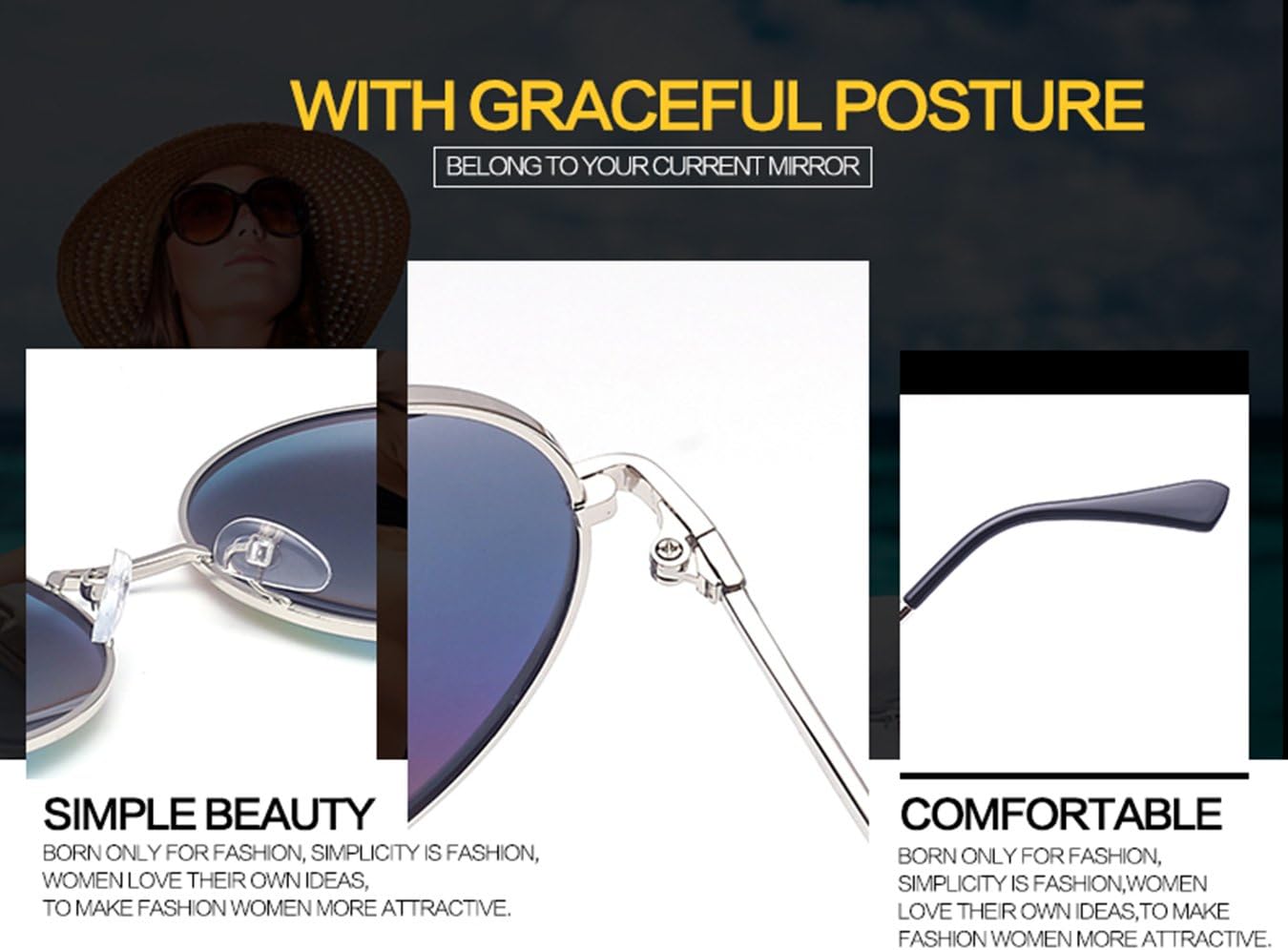 Round Mirrored Sunglasses For Women & Men – Polarized Oversized Circle Frames, Metal Build - View #3