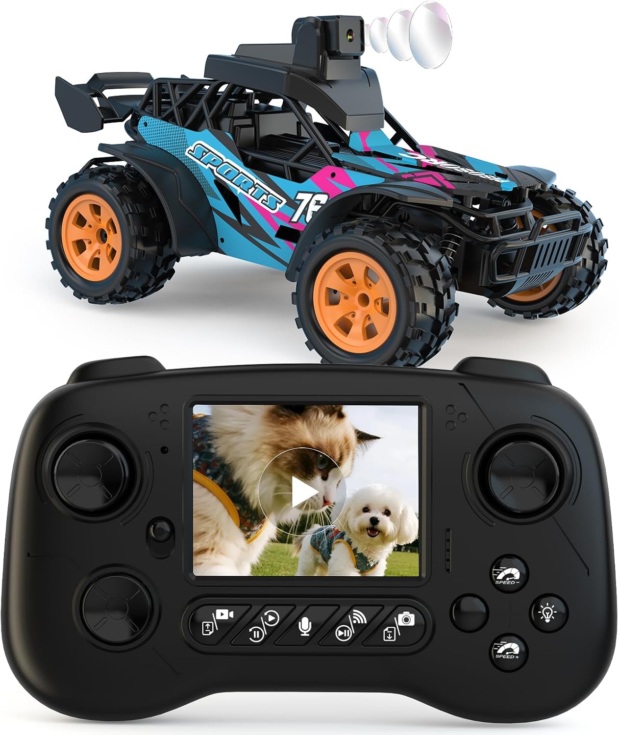 Rechargeable Off Road RC Truck with 60° Adjustable Camera, 2