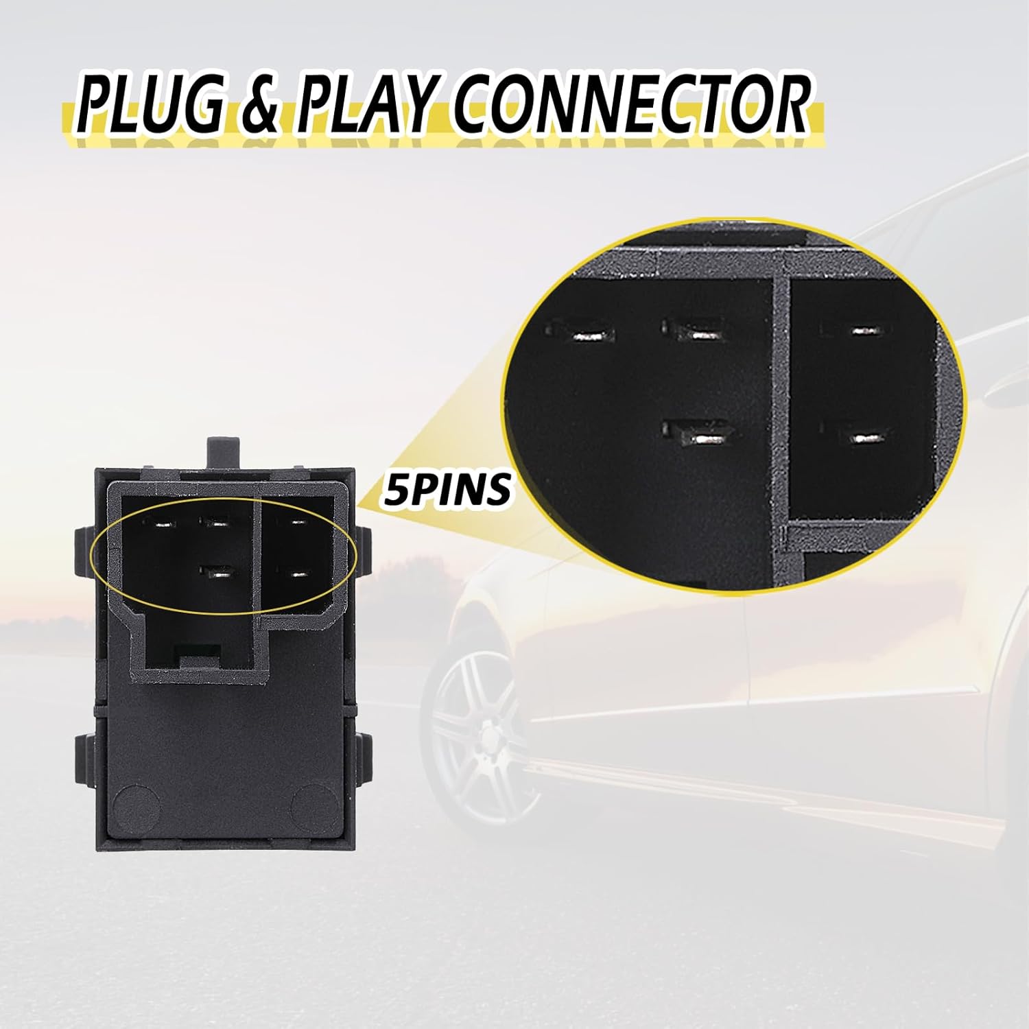 Vurkcy Passenger Side Window Switch Control Button 56007695AC Compatible with 2002-2009 Dodge Ram/Durango/Dakota/Intrepid/Stratus, Jeep Cherokee, Chrysler 300M, Replace OEM 56007695AB