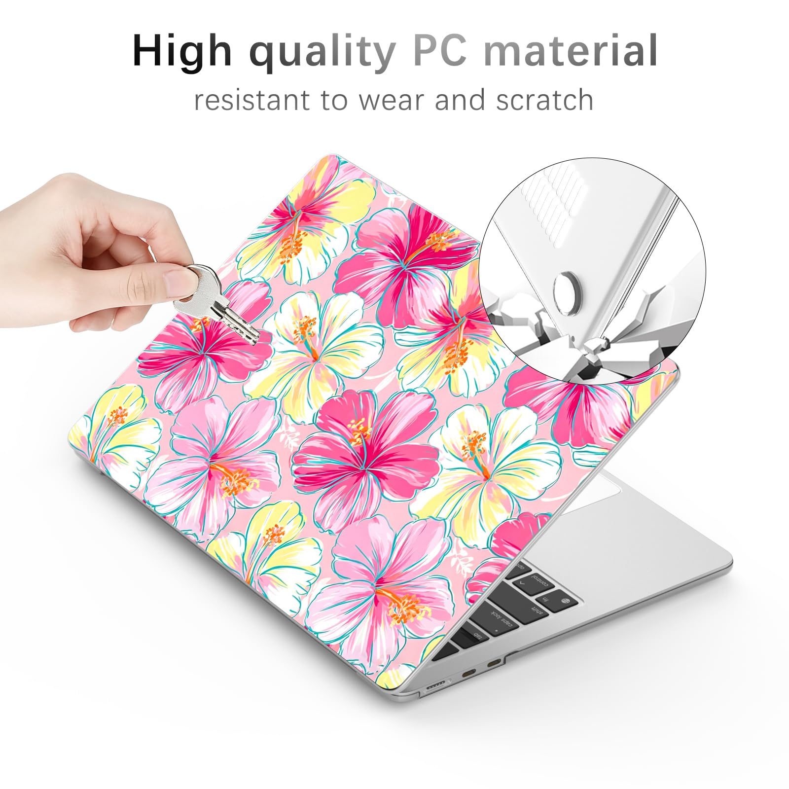 Joyland Funda rígida de plástico compatible con MacBook Neo de 33 cm, modelo A3404, diseño de flores