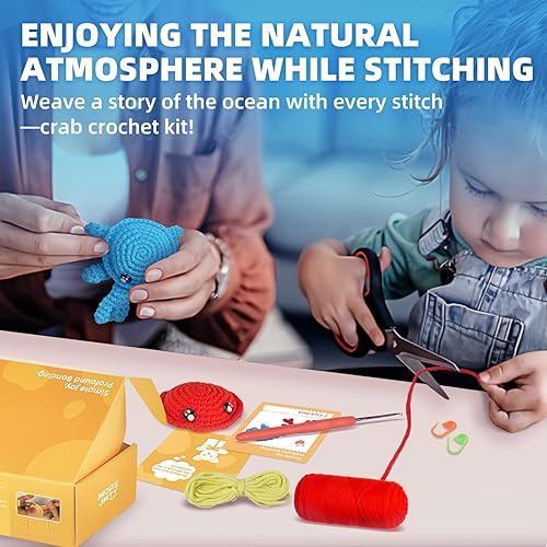 Vista 27 de MOREJMTT Kit de ganchillo para principiantes, aprende a tejer, incluye hilo suave fácil de tejer, tutorial en video paso a paso, gancho, regalo