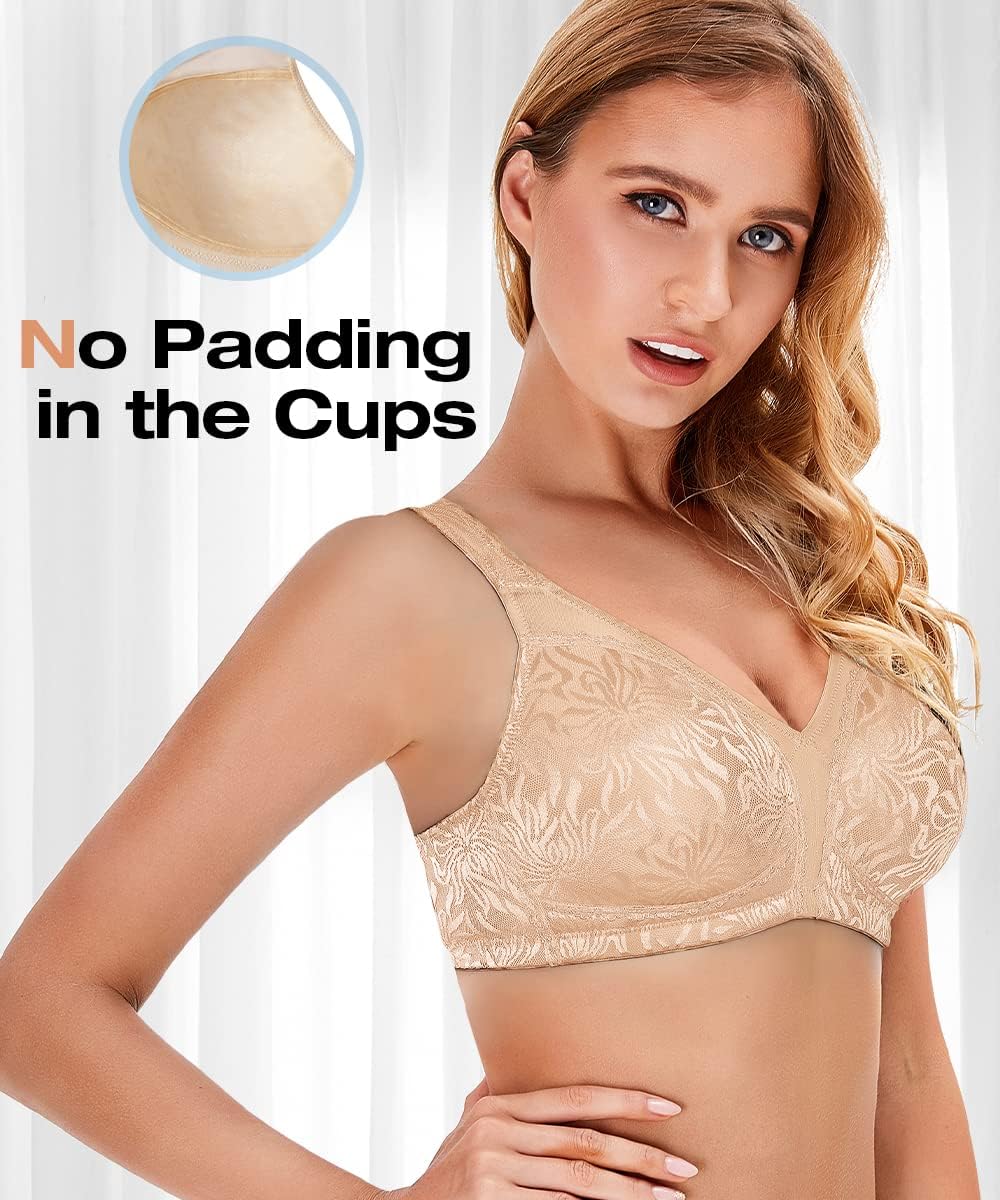 Wingslove Women's Wireless Minimizer Bra Plus Size Non-Padded Soft Full Figure Bra - Image 6