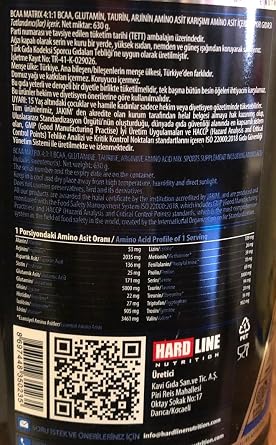 Hardline Nutrition Bcaa Matrix - Böğürtlen Aromalı, 630 Gr