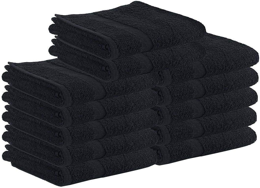 Nywele Silver Living Bleach Proof 6 Towels Black, 16" x 27"| Pack of 6 | Perfect for Salon Use | Bleach Safe Salon Towels