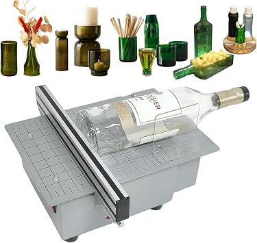 Deruilong Electric Bottle Cutter, Trim Saw, Glass Bottle Cutter, Glass Cutter, Stain Glass Cutter Stone Cutter Brittle and Hard Materials Cutter