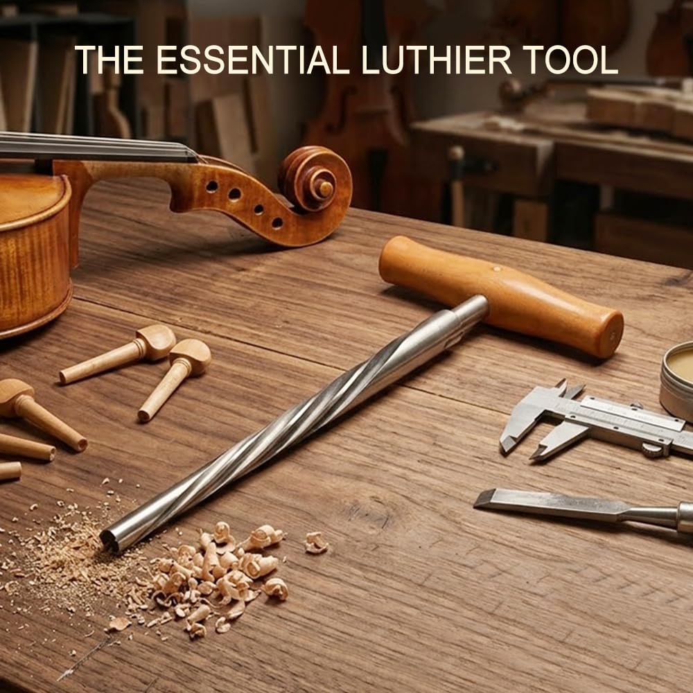 Yinfente Herramientas de reparación de instrumentos 4/4 para violonchelo escariador de acero de alta velocidad (herramienta para violonchelo)