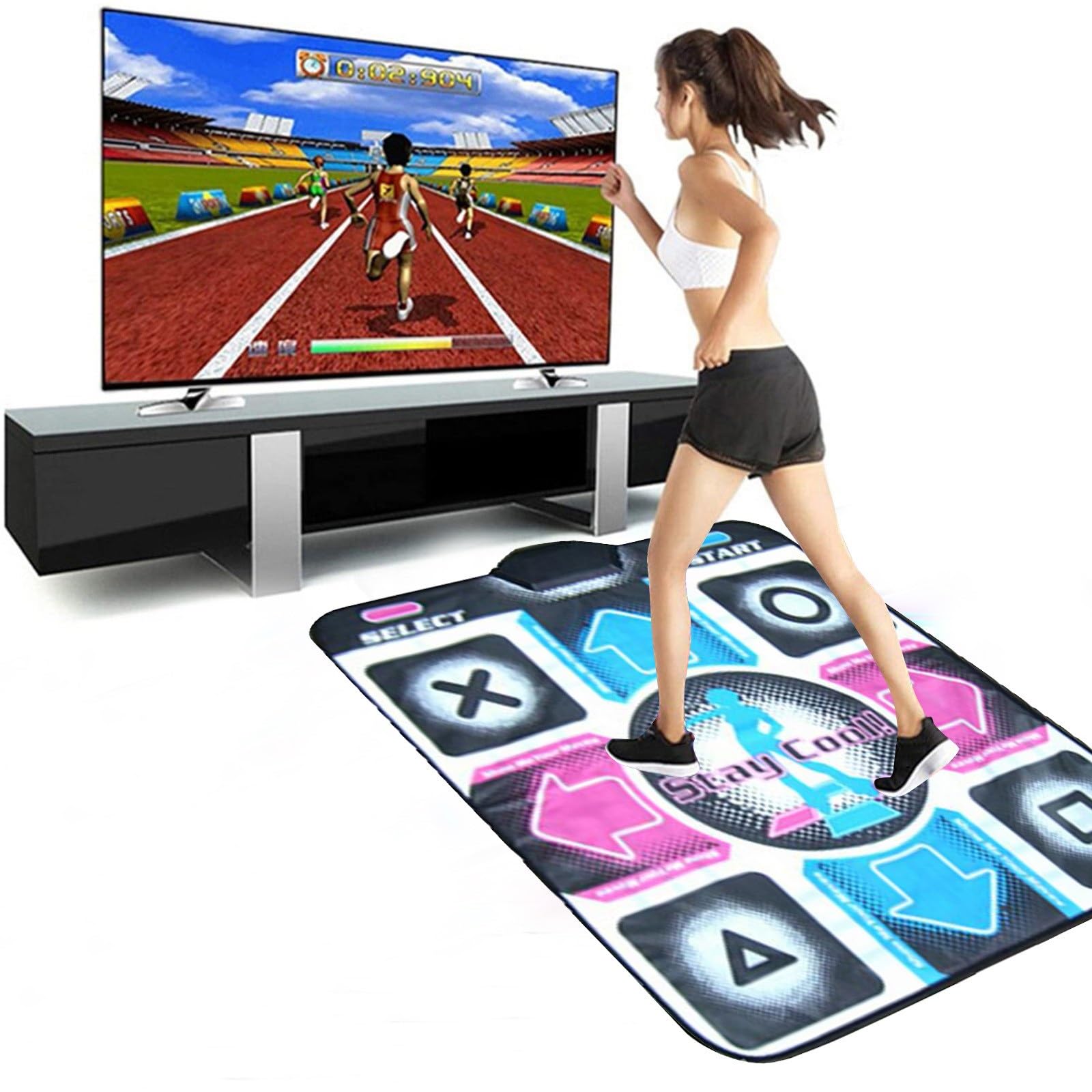 HMifjUM Dance Mat for Kids and Adults, Musical Electronic Dance Mats Step Pad Game for TV, Double User Wireless Dancing Mat, Exercise Dancing Mat for Family Games (Single-blue)