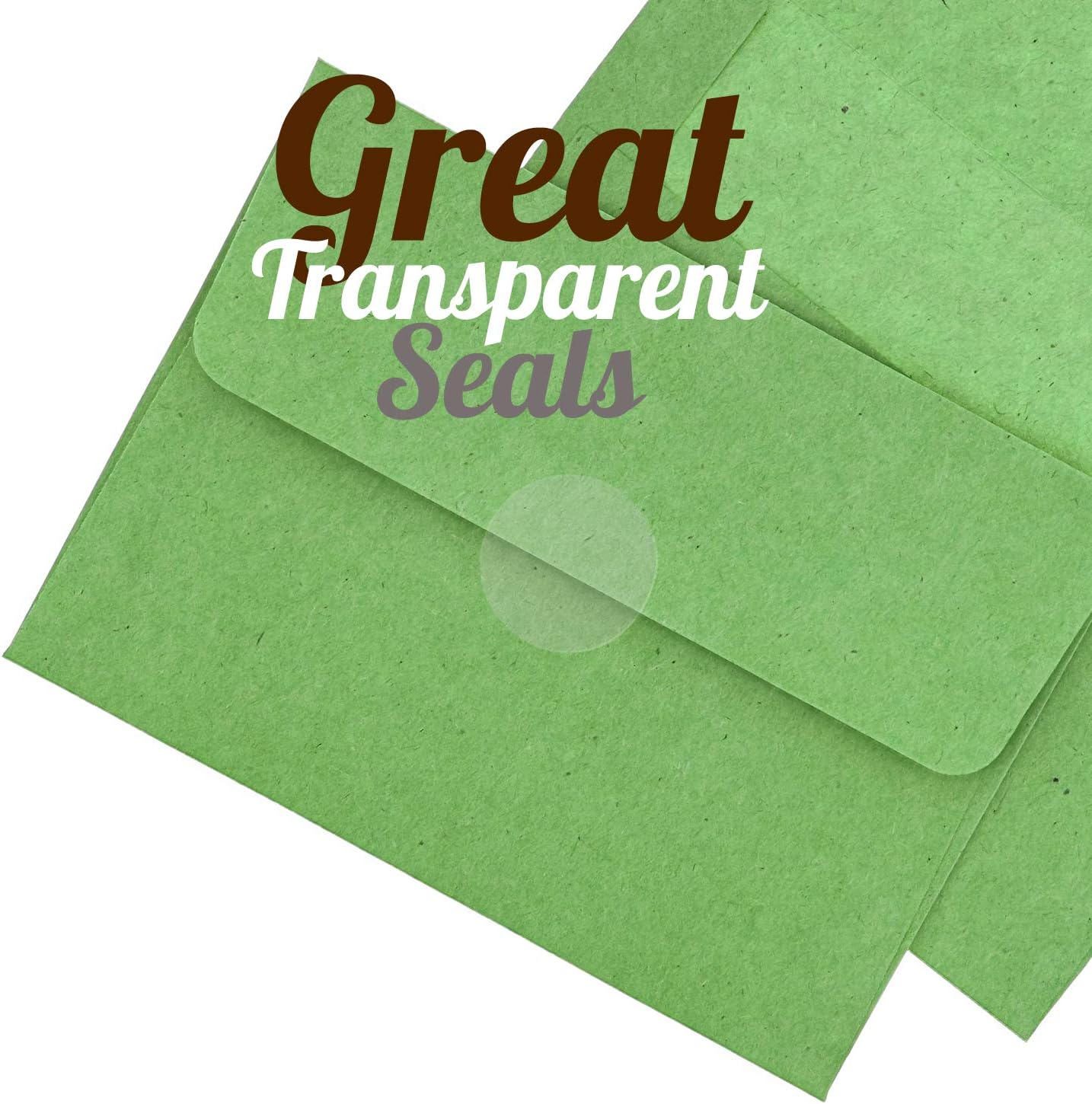 Performore Crystal Clear 1.5" Round Stickers – Envelope Sealer, Retail Package Labels, Self-Adhesive, 1000 Stickers Per Roll (Pack of 4)