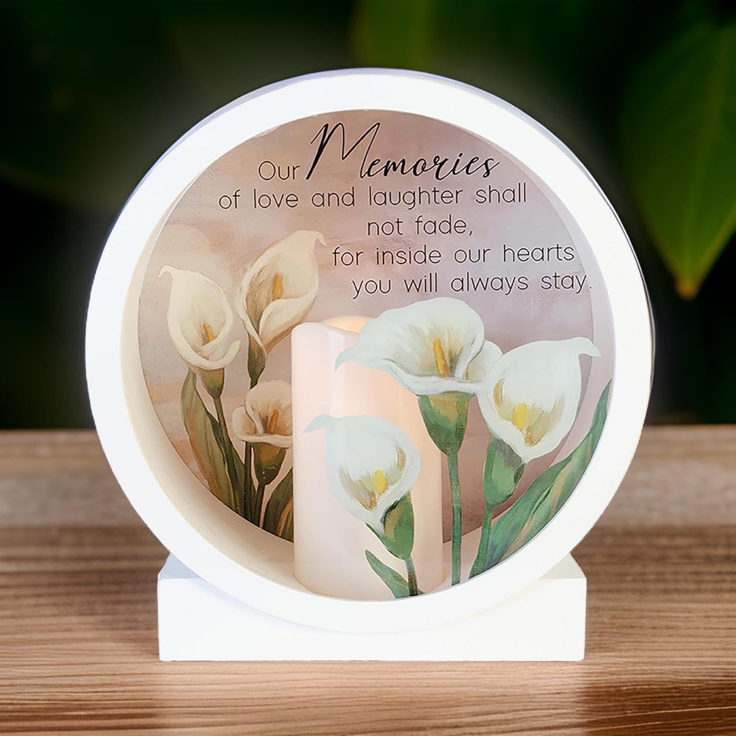 Carson Memorial Lantern Shadow Box with Flameless LED Candle Sympathy Gift for Funeral for Loss of Loved One Remembrance Lantern for Home Decor (Memories)