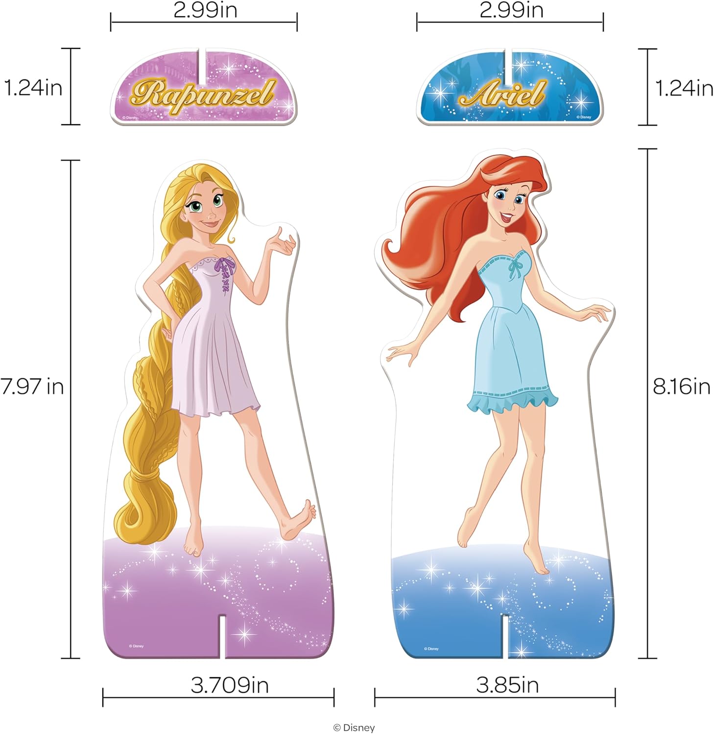 Disney Princess Ariel and Rapunzel Storybook Dress-Up Activity Set - Magnetic Dress-Up Dolls with 28 Pieces, 2 Freestanding Figures, Girls Gift Ages 3+