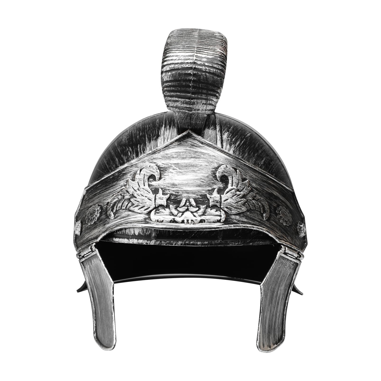 Aislor Men's Knight Helmet Spartan Warrior Greek Corinthian Wearable Armor Helmet for Halloween Stage Performance Type A Silver One Size