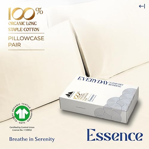 Miniatura 83 de Mayfair Linen Juego de sábanas de percal de 100 % algodón orgánico, suaves y frescas, con bolsillo profundo de 16 pulgadas, tamaño individual