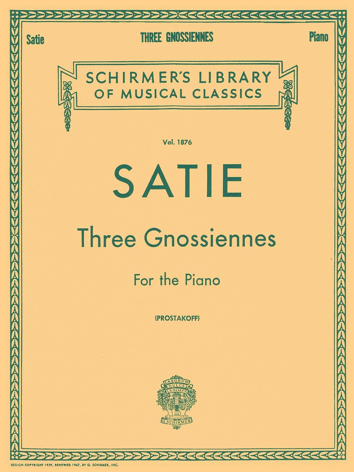 Three Gnossiennes For The Piano Pf