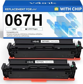 067H Black Toner Cartridge 2-Pack Replacement for Canon 067 High Capacity | Compatible for Canon Color imageCLASS LBP630 MF650 Series MF656Cdw MF654Cdw LBP632Cdw MF652Cdw MF653Cdw Printer 2-Pack