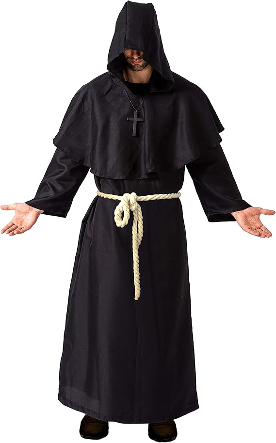 Spooktacular Creations Adult Medieval Hooded Monk Cloak Renaissance Priest  Robe Halloween Costume : Amazon.ca: Clothing, Shoes & Accessories