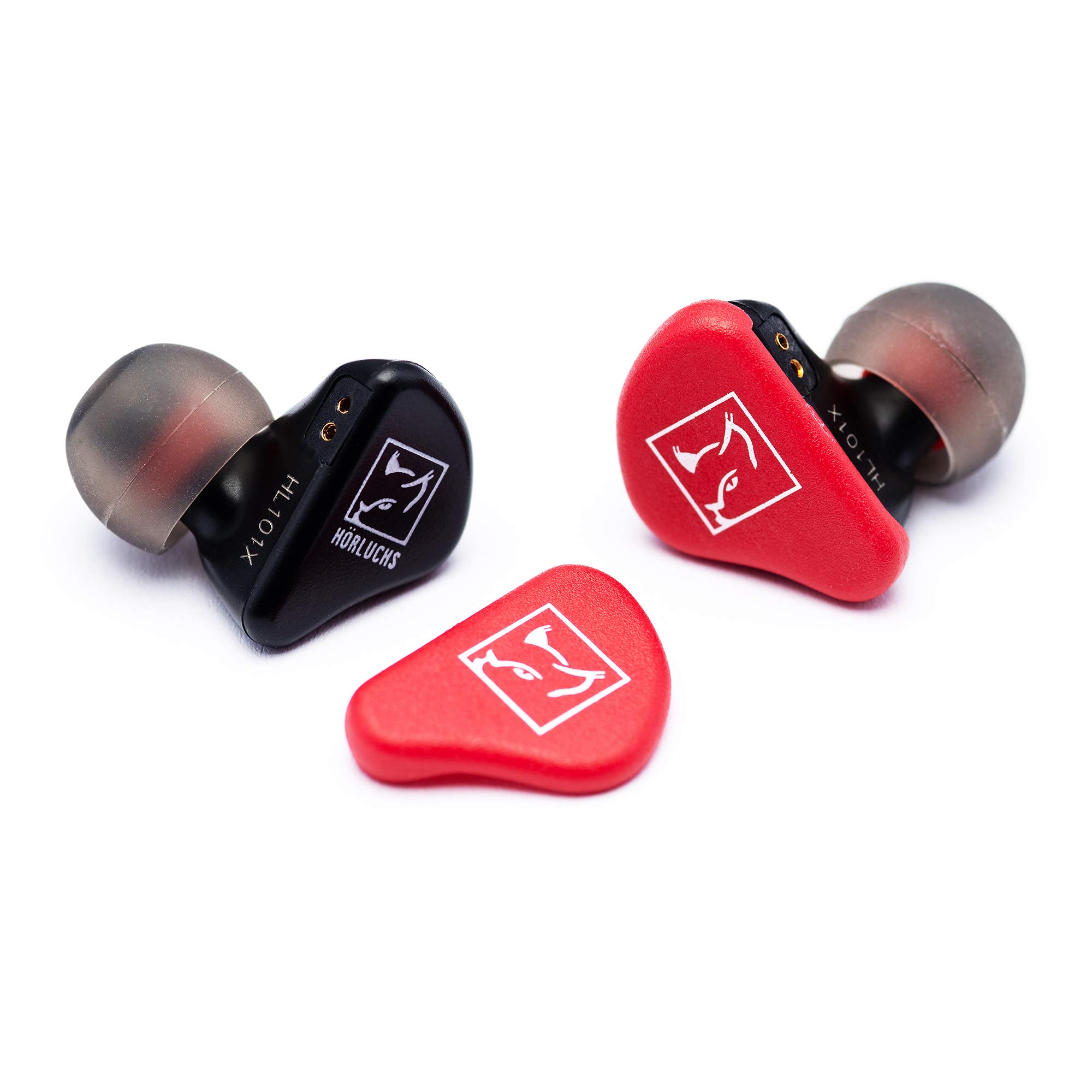 HL1010 In-Ear Kopfhörer, dynamischer Treiber bassverstärkt, ergonomische Bauform mit 2-Pin-Wechselkabel und verschiedenen Domes - Schwarz