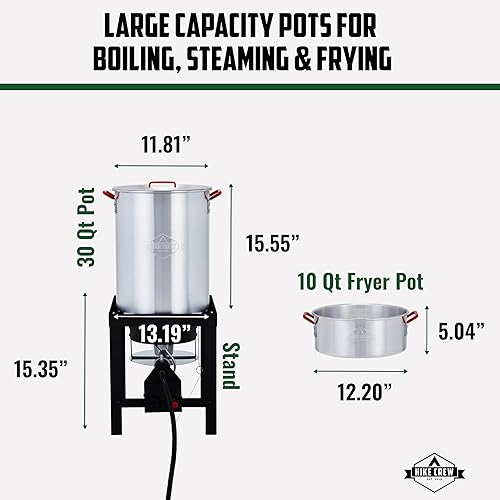 Miniatura 5 de Hike Crew Kit de freidora de pavo de propano para exteriores de 50,000 BTU con temporizador e encendedor y embudo de acero inoxidable. El kit