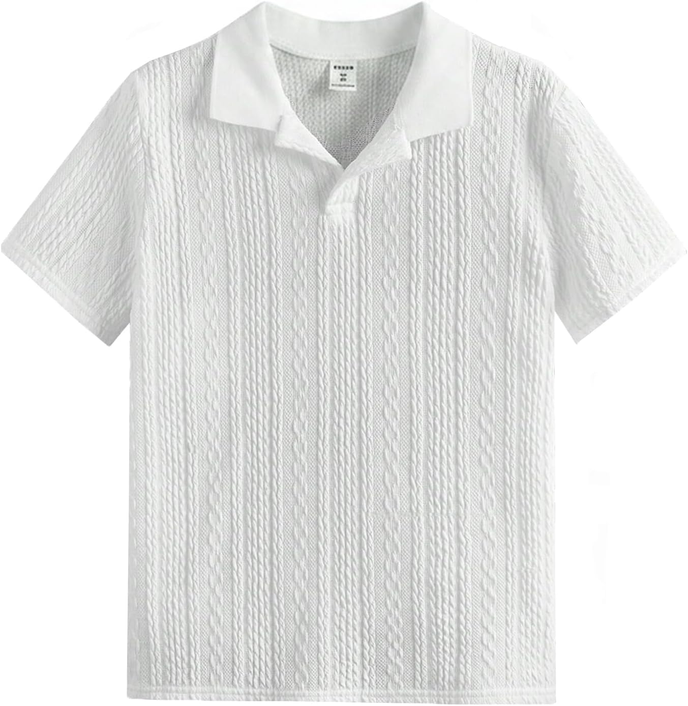Boys Polo Shirts Collared Short Sleeve Textured Tee Shirts Tops Fashion Casual Solid T Shirt Summer Clothes for 8-12Y