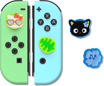 Sonix x Sanrio Silicone Thumb Grip Caps for Joy-Con | Compatible with Nintendo Switch 1/Switch Lite/Switch OLED | 4 pcs - Hello Kitty & Chococat Island Adventure