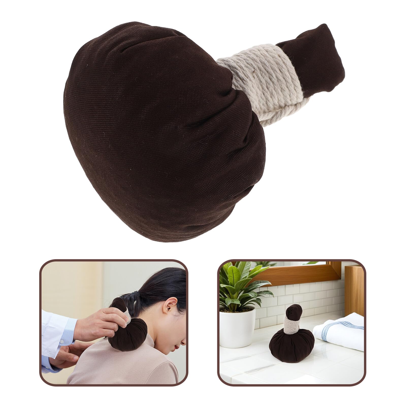Abaodam Bolas de Masaje Tailandés Grandes 2 Piezas, Bolsas de Compresas Herbales Naturales para Spa, Terapia de Calor y Alivio Muscular, Pelota Masaje Anticelulítico para Espalda