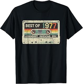Vintage 1977 Limited Edition Cassette Tape 45th Birthday T-Shirt