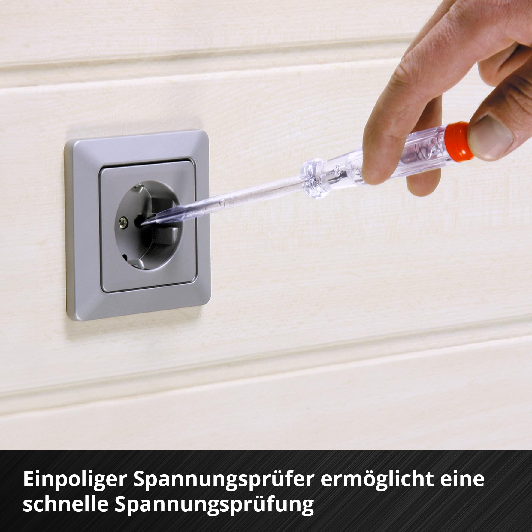 Einhell - Juego de herramientas de electricista original de 5 piezas (controladores aislados, probador de voltaje, cuchillas S2, asas ergonómicas, instalaciones eléctricas)