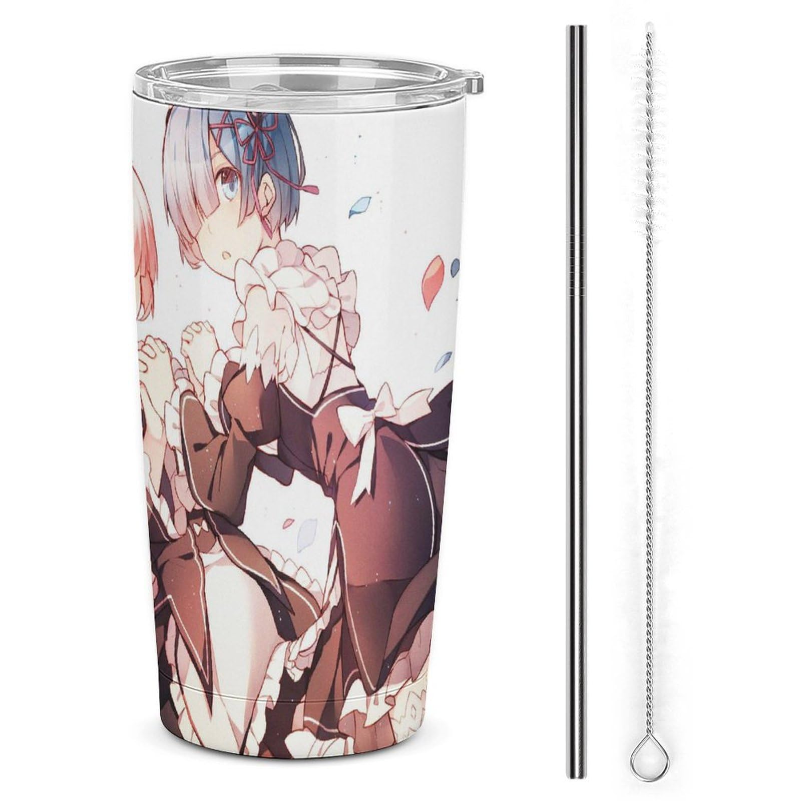 Amazon｜リゼロ レム 魔法瓶 タンブラー ふた付き ステンレス製 590ml 