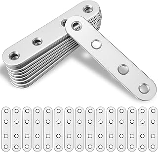 40 Stk Flachverbinder Edelstahl, Lochplatte Holzverbinder Flachverbinder Flachwinkel für Verbinder, Flache Ecke Lochplatten Metall Verbindungsplatten für Holzstühle Holzmöbel